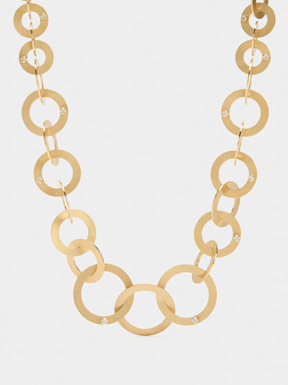 Necklace With Intertwined Hoops With Zirconia