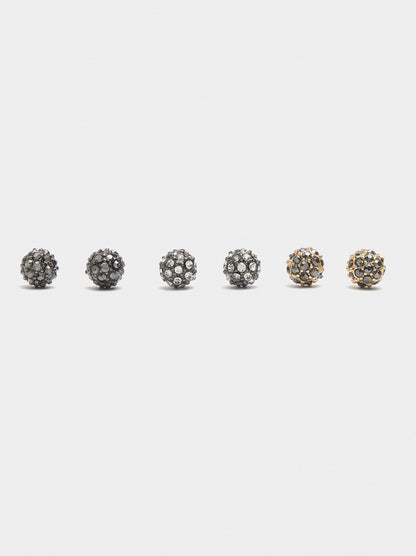 Set Of Short Earrings With Cubic Zirconia