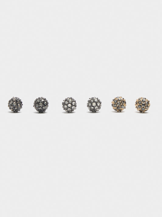 Set Of Short Earrings With Cubic Zirconia