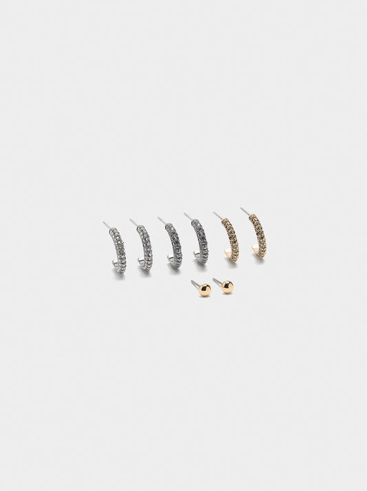 Set Of Hoop Earrings With Zirconia