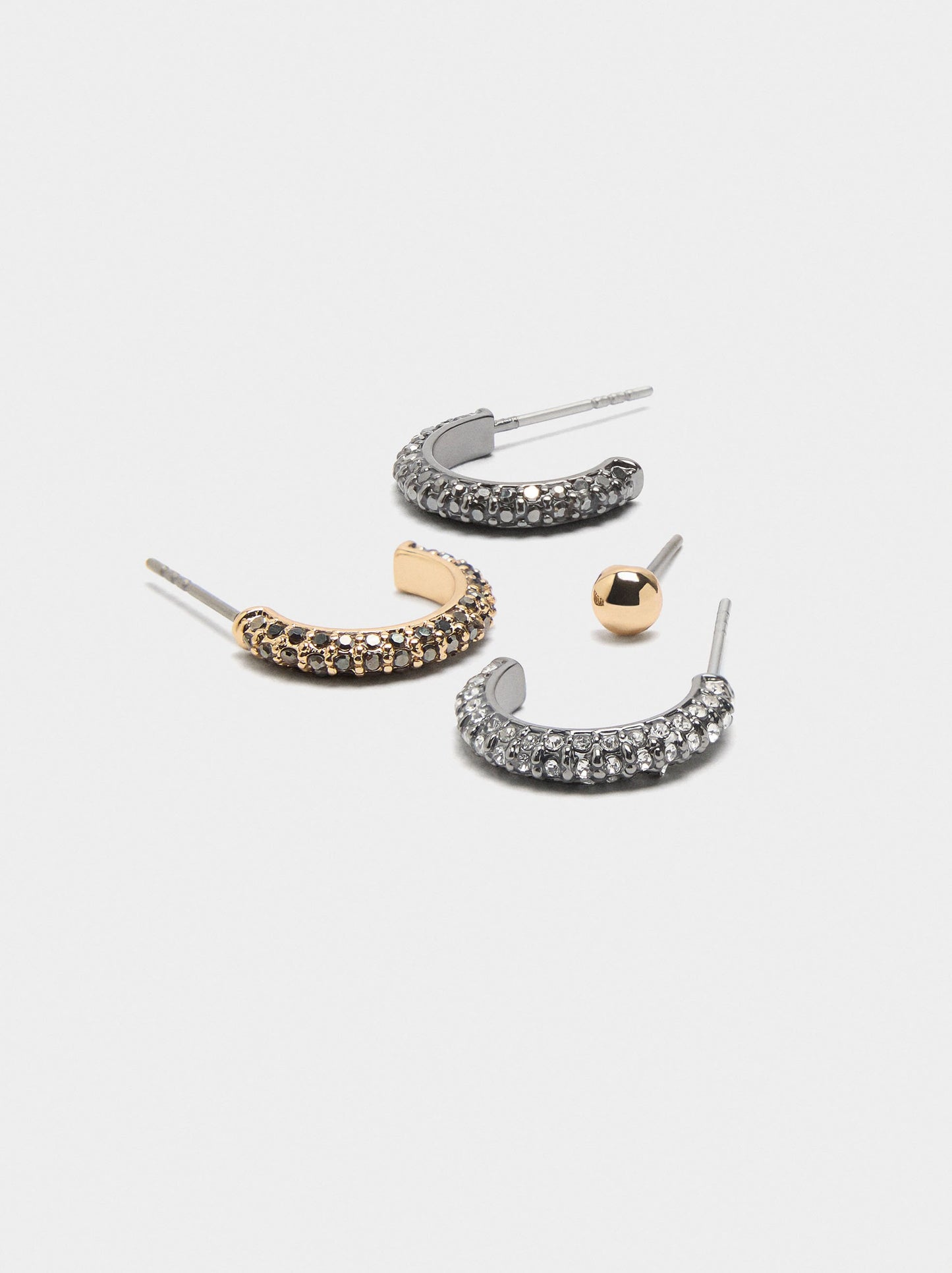 Set Of Hoop Earrings With Zirconia