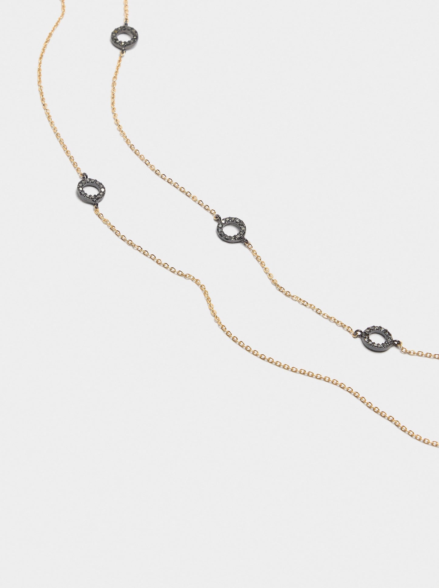 Double Hoop Necklace With Zirconia