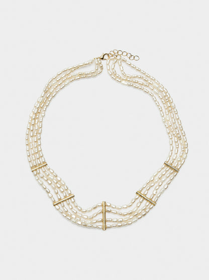 Short Multi-Collar With Freshwater Pearls