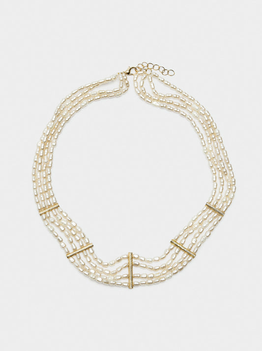 Short Multi-Collar With Freshwater Pearls