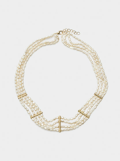 Short Multi-Collar With Freshwater Pearls