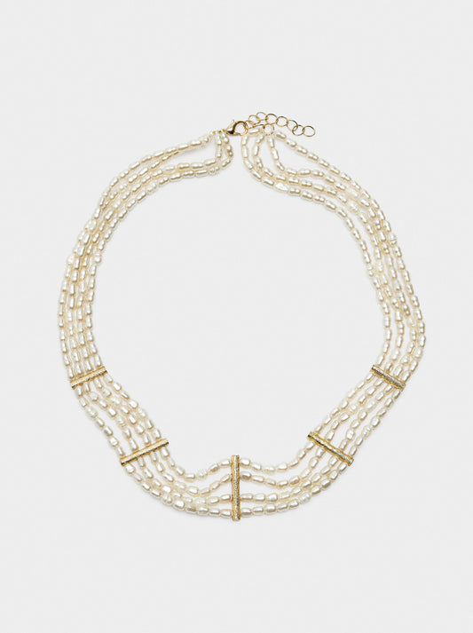 Short Multi-Collar With Freshwater Pearls