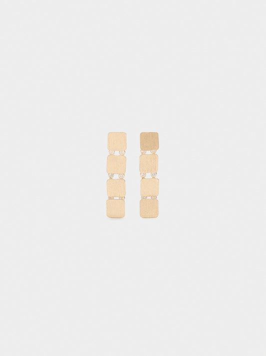 Long Earrings Squares With Cubic Zirconia