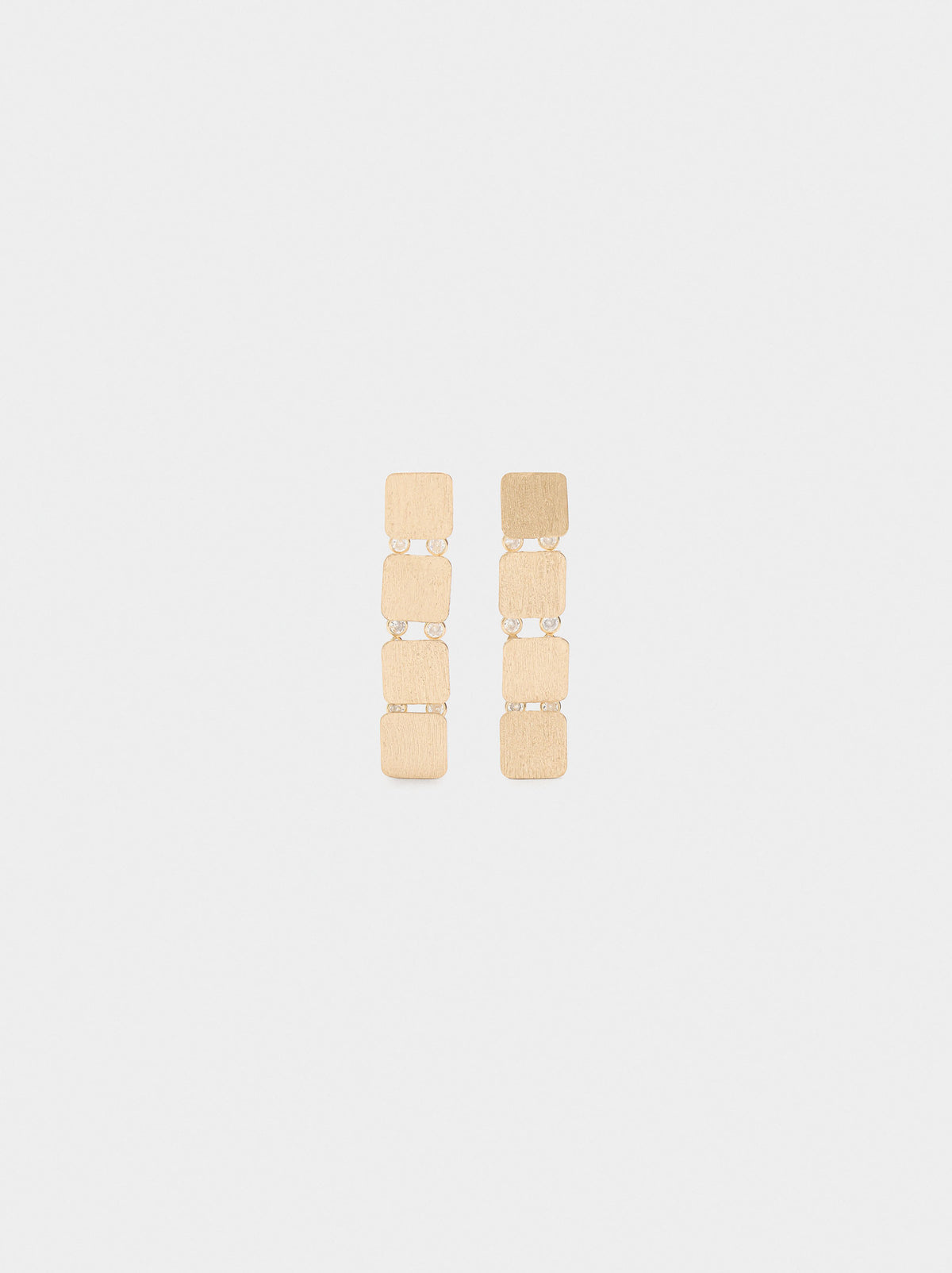 Long Earrings Squares With Cubic Zirconia