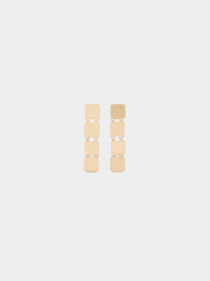 Long Earrings Squares With Cubic Zirconia