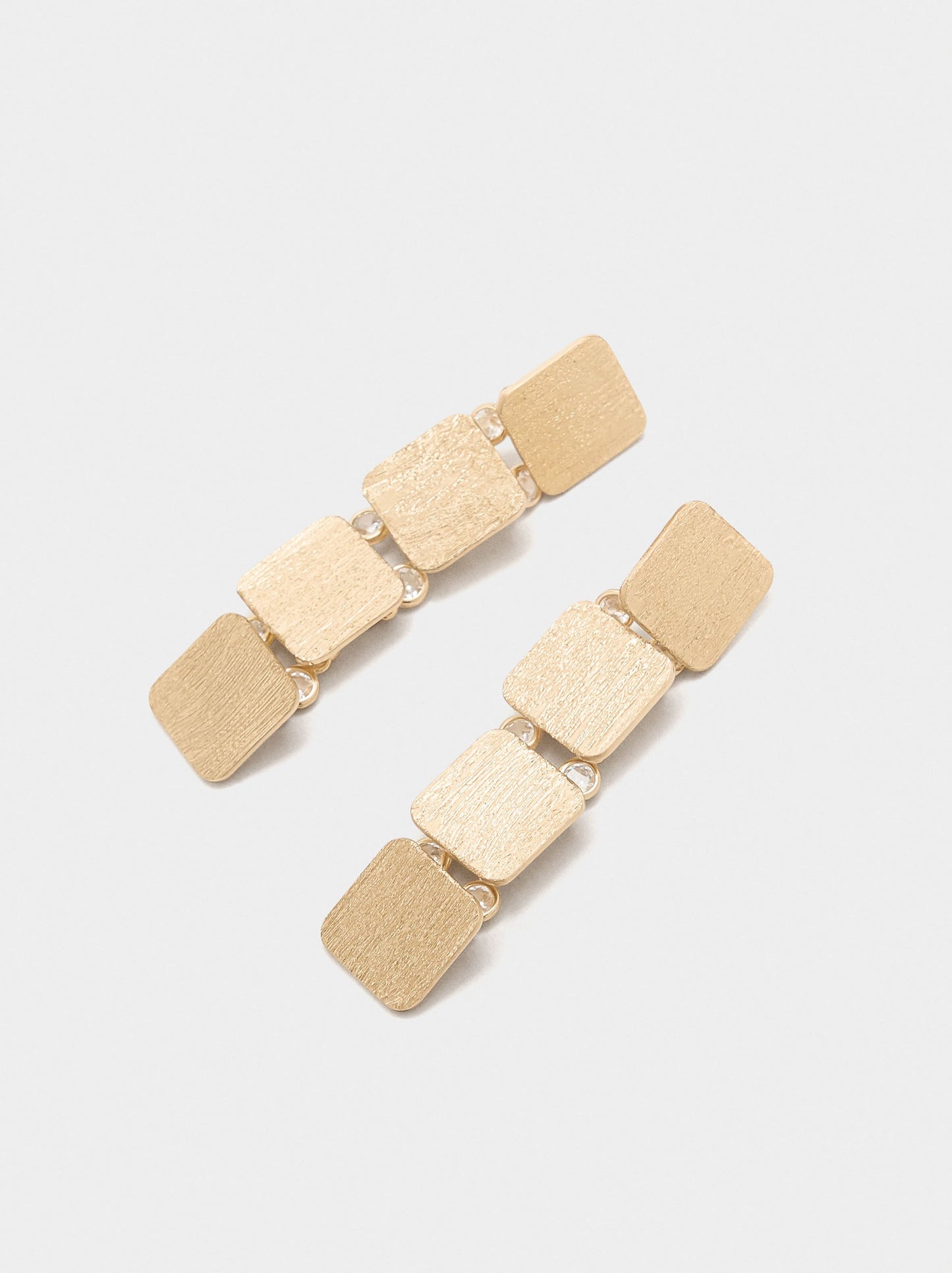 Long Earrings Squares With Cubic Zirconia