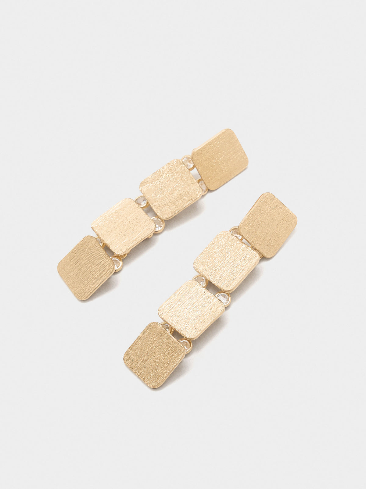 Long Earrings Squares With Cubic Zirconia
