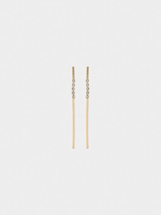Long Bar Earrings With Crystals