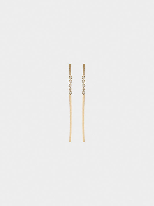 Long Bar Earrings With Crystals