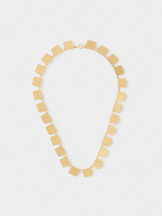 Short Necklace With Squares And Zirconias