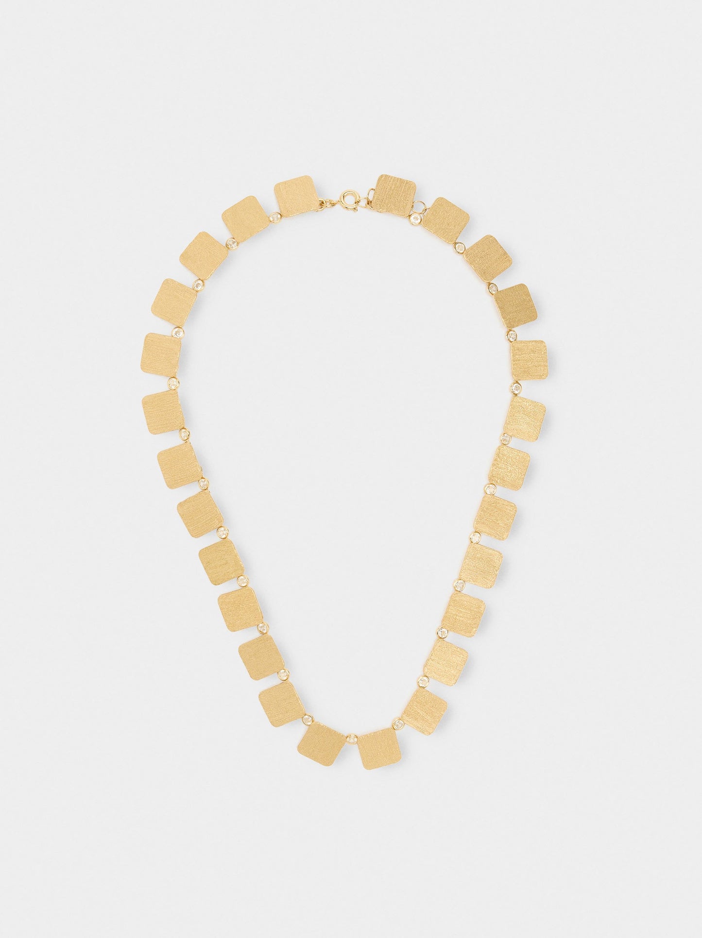 Short Necklace With Squares And Zirconias