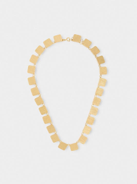 Short Necklace With Squares And Zirconias