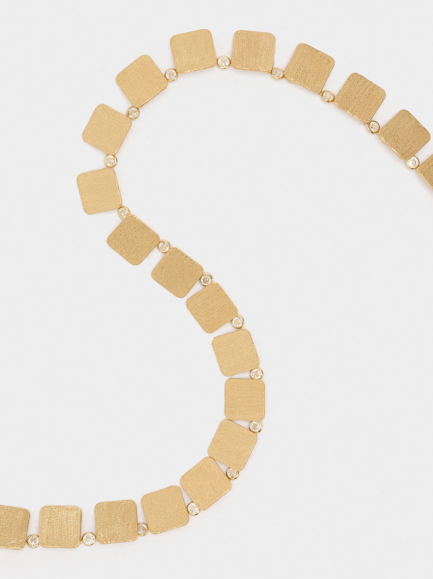 Short Necklace With Squares And Zirconias