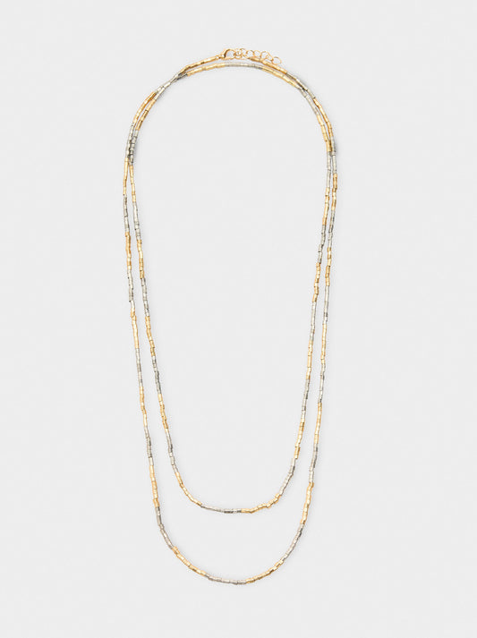 Bicolor Necklace With Two Turns