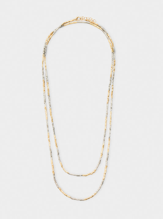 Bicolor Necklace With Two Turns