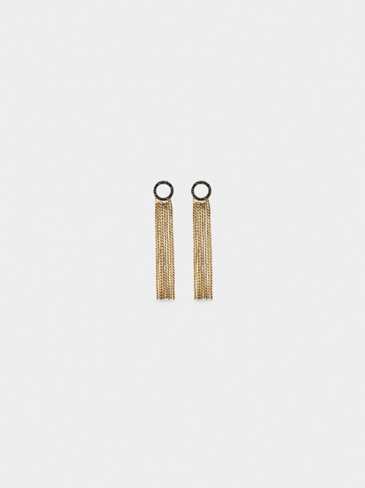 Long Earrings With Hoops And Metal Wires