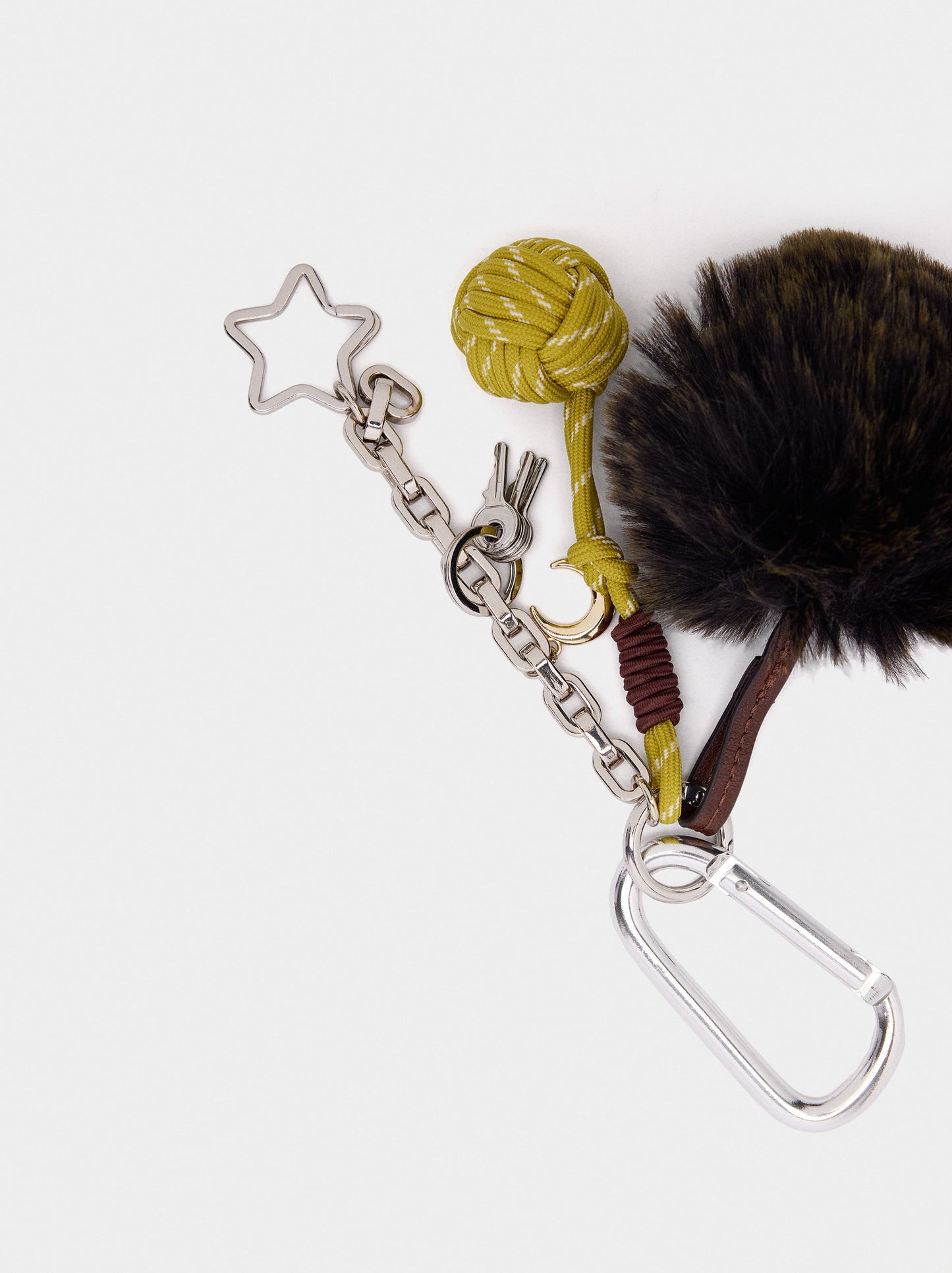 Keychain Charm With Pompom And Star