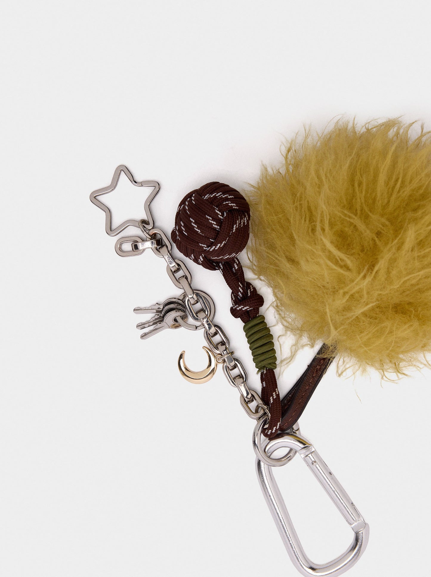Keychain Charm With Pompom And Star