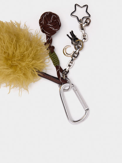 Keychain Charm With Pompom And Star
