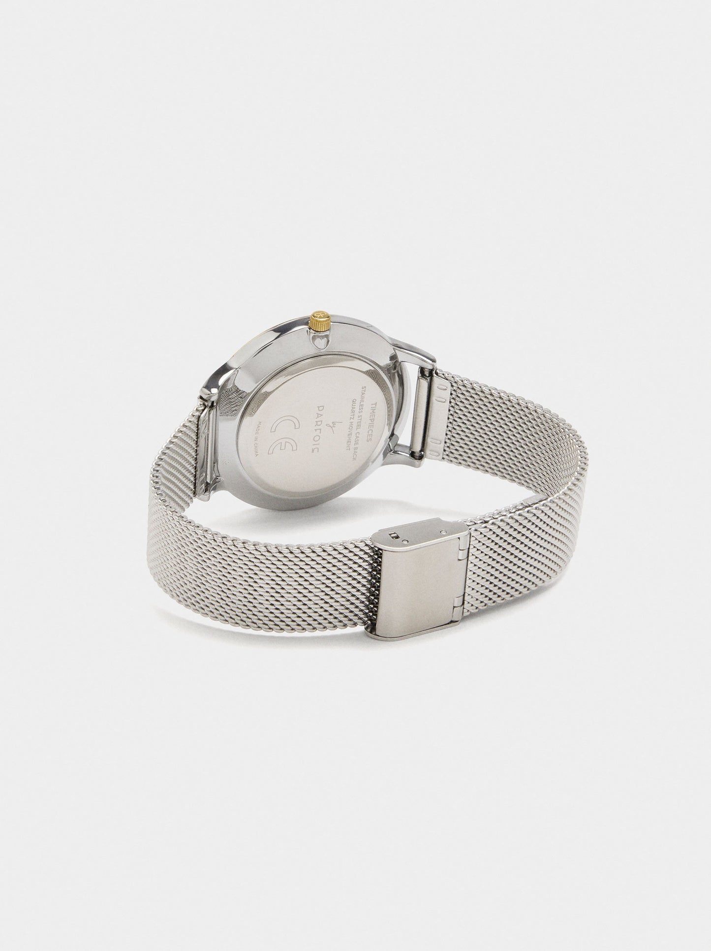 Bicolor Watch With Stainless Steel Metal Mesh
