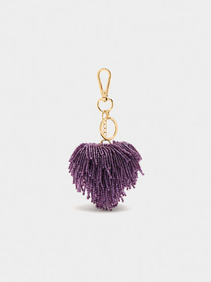 Keychain Charm Heart With Beads