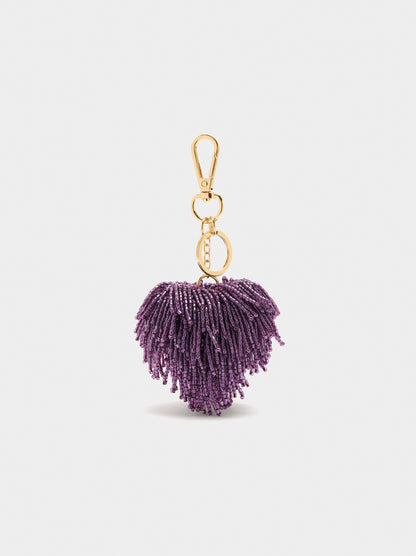 Keychain Charm Heart With Beads