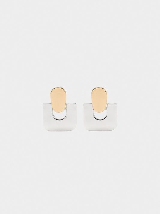 Bicolor Squares Earrings