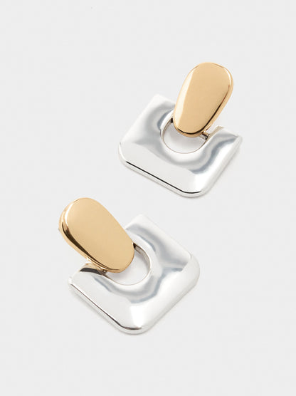 Bicolor Squares Earrings