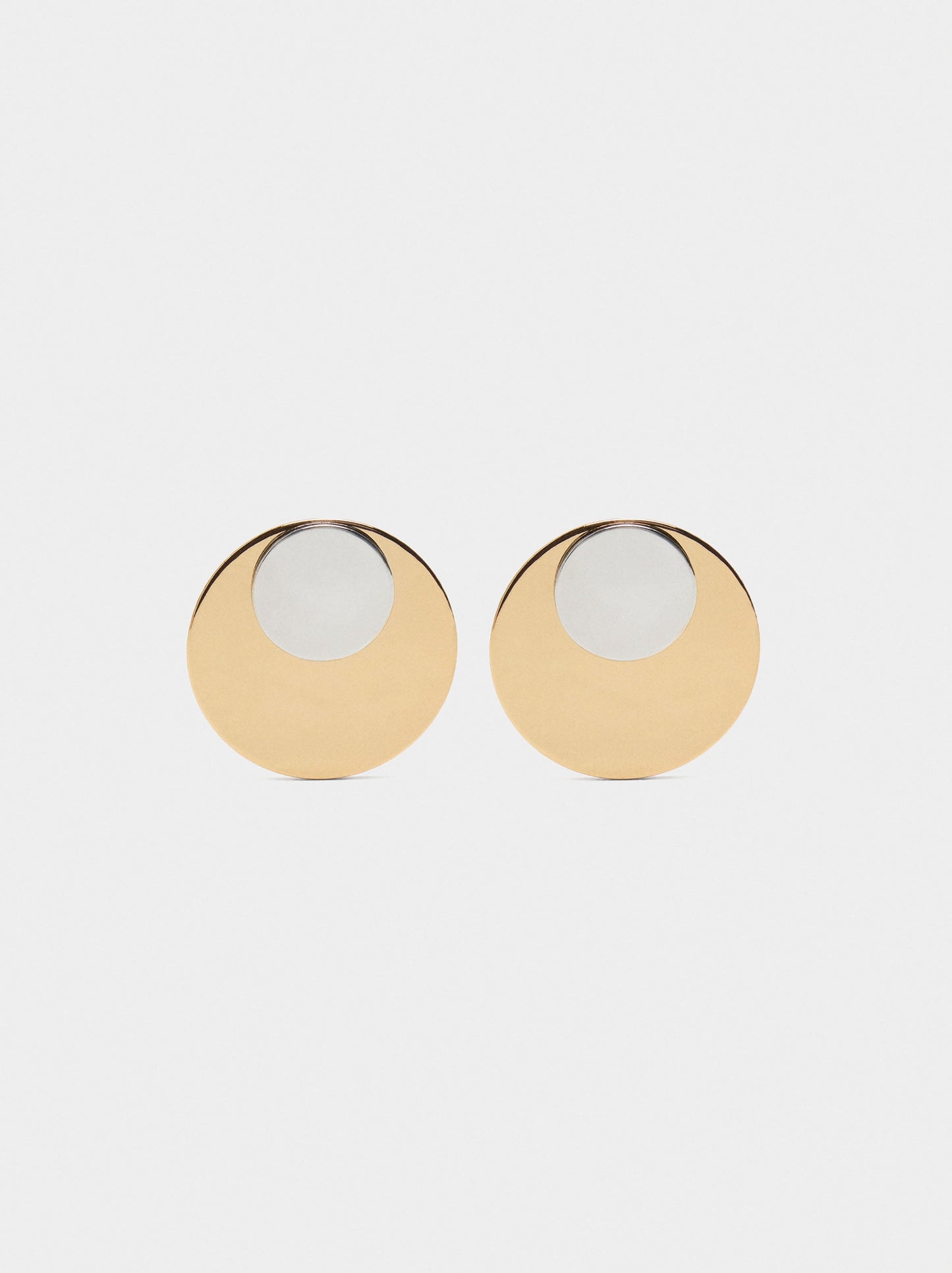 Bicolor Round Earrings