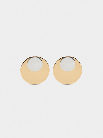 Bicolor Round Earrings