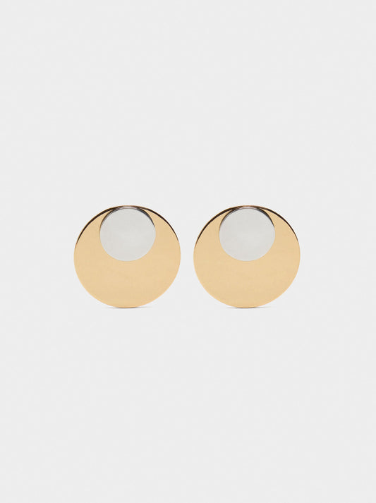 Bicolor Round Earrings