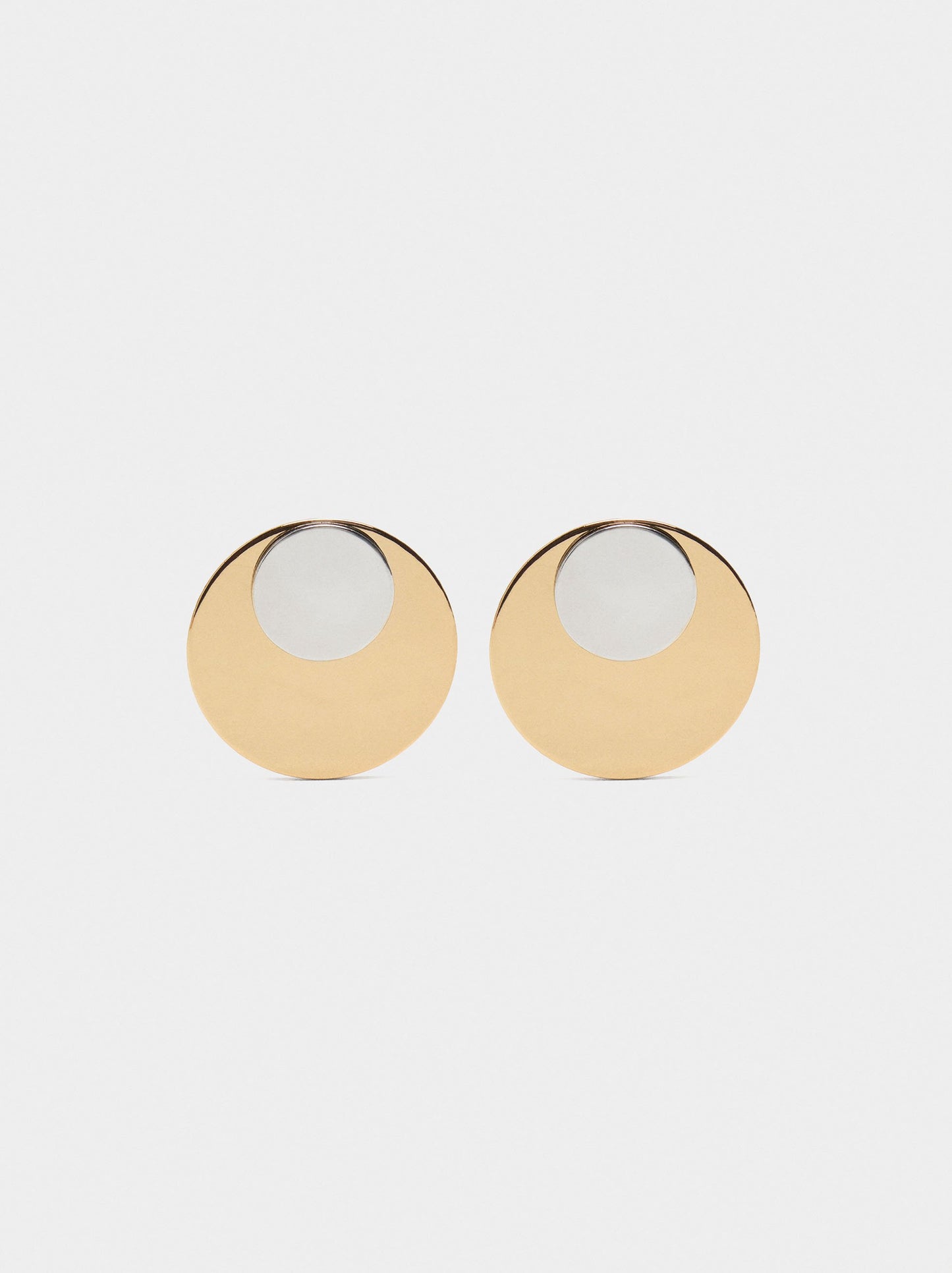 Bicolor Round Earrings