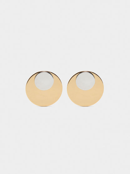 Bicolor Round Earrings