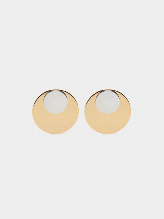 Bicolor Round Earrings