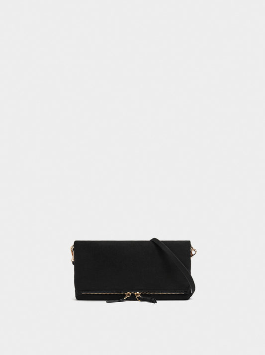 Leather-Effect Crossbody Bag With Flap