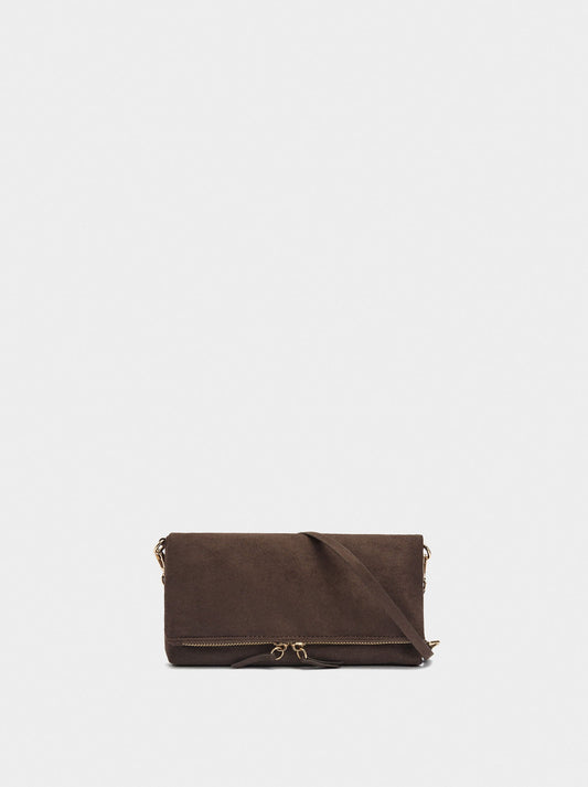 Leather-Effect Crossbody Bag With Flap