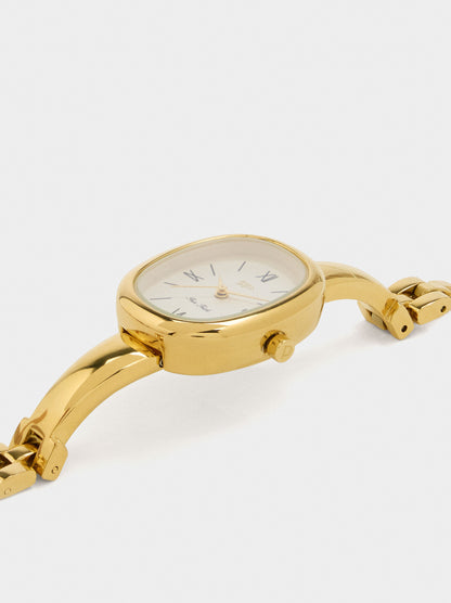 Oval Watch With Stainless Steel Bracelet