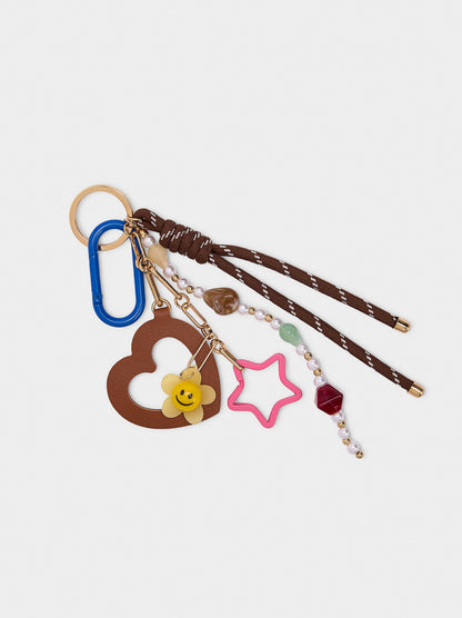 Keychain Charm With Heart And Star