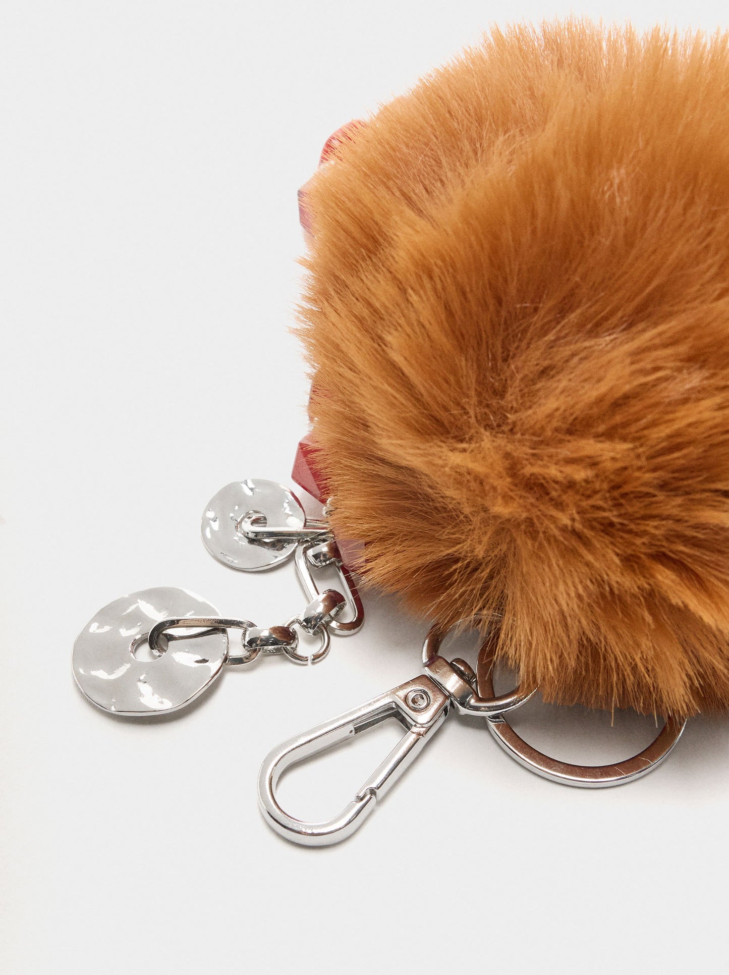 Keychain Charm Pompom With Faceted Beads