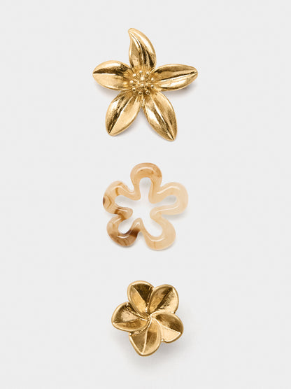 Set Of Flower Brooches