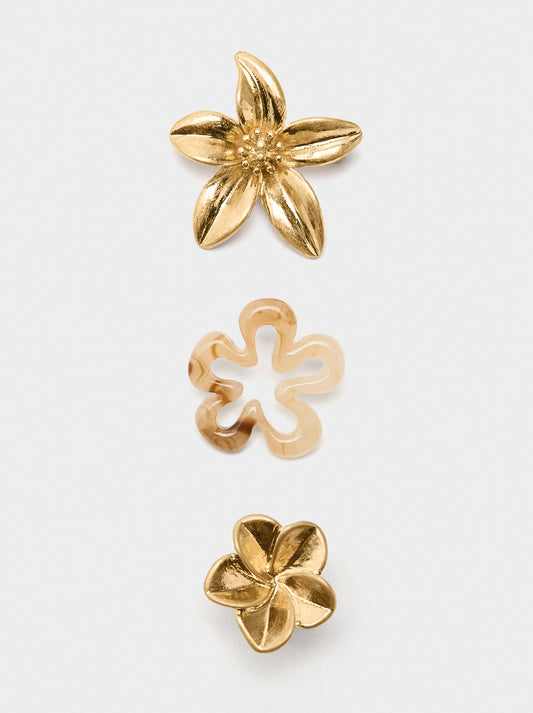 Set Of Flower Brooches