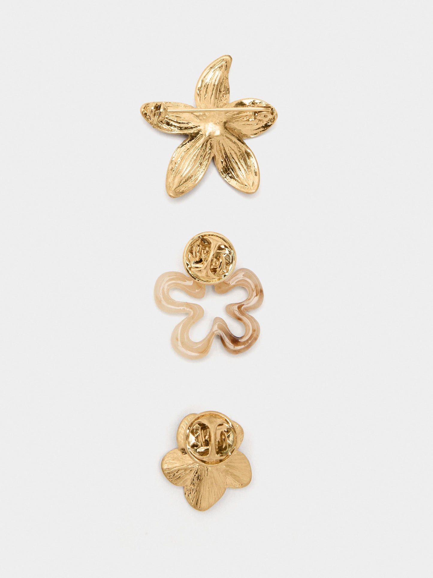 Set Of Flower Brooches