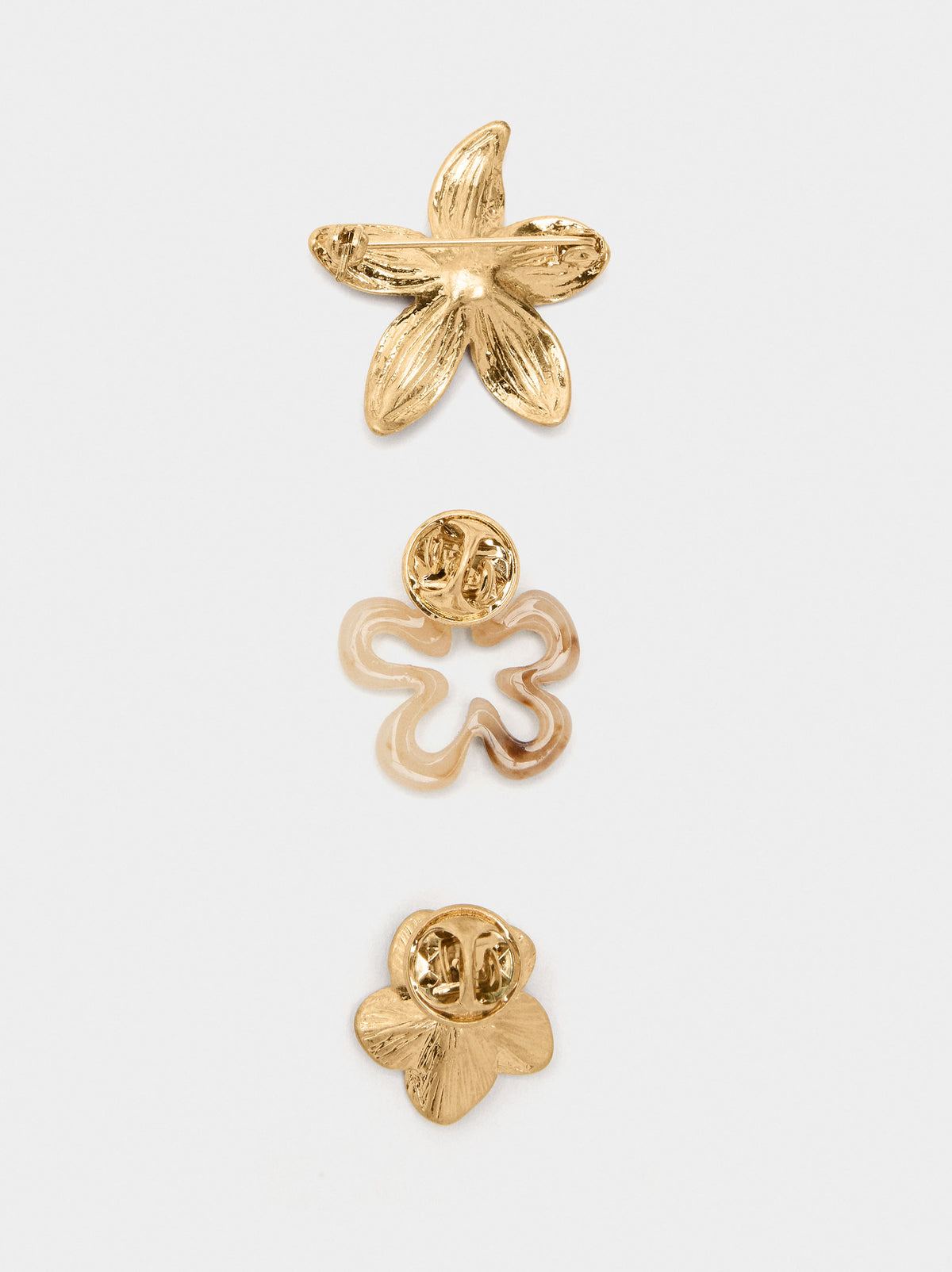 Set Of Flower Brooches