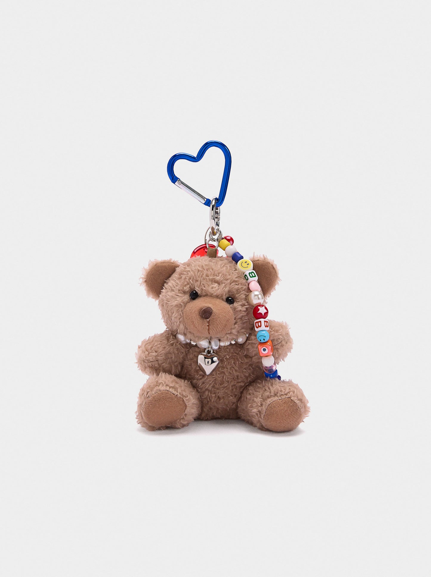 Keychain Charm Teddy Bear With Heart Carabiner