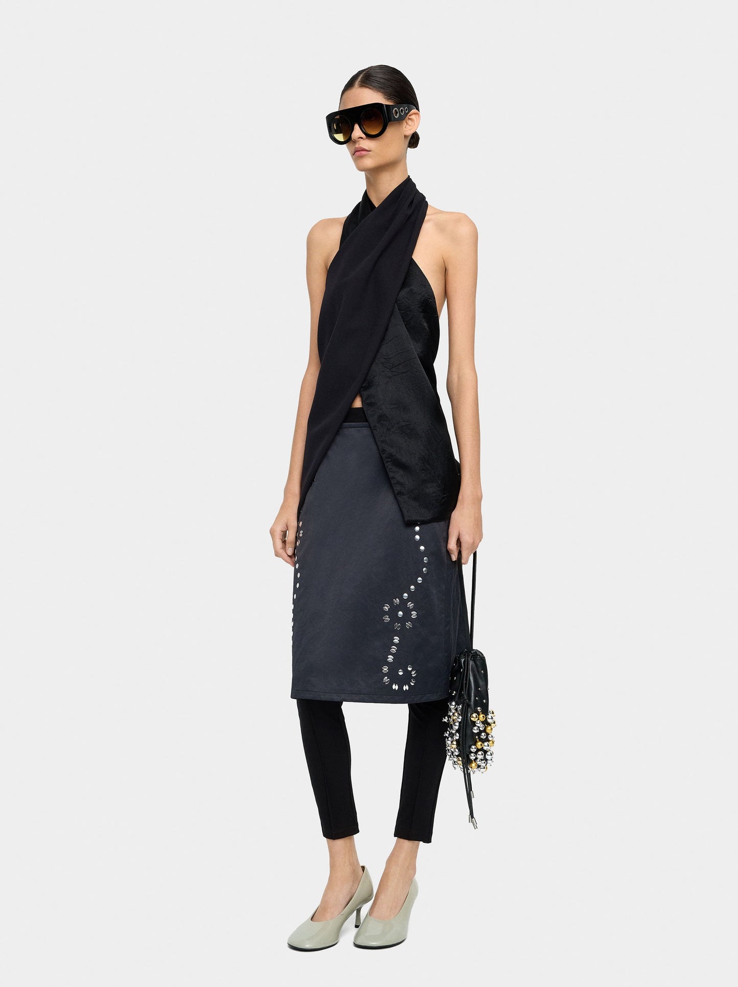 Midi Skirt With Rhinestones