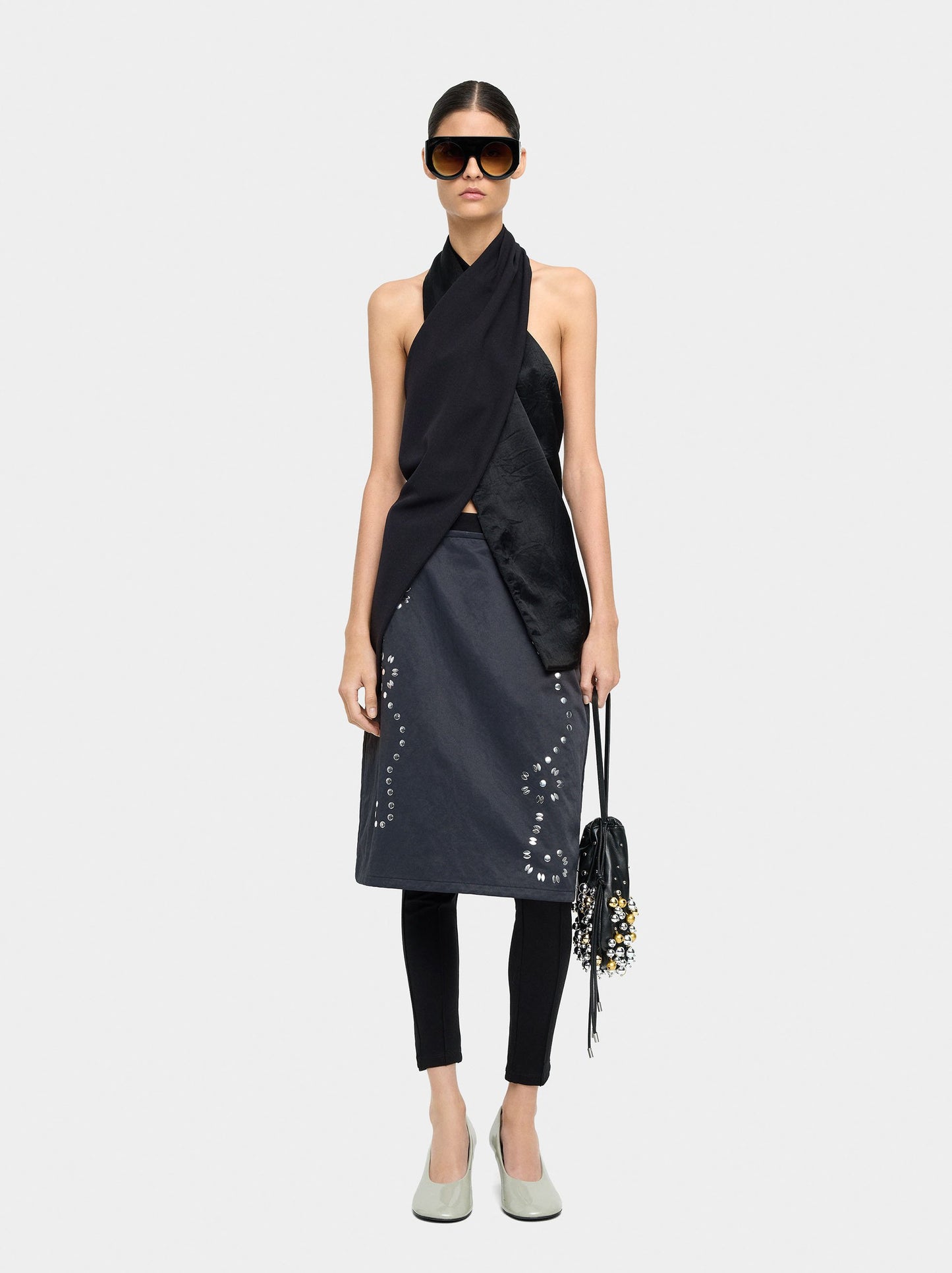 Midi Skirt With Rhinestones